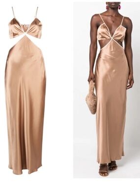 Reformation Poppies silk cutout maxi dress sz 10